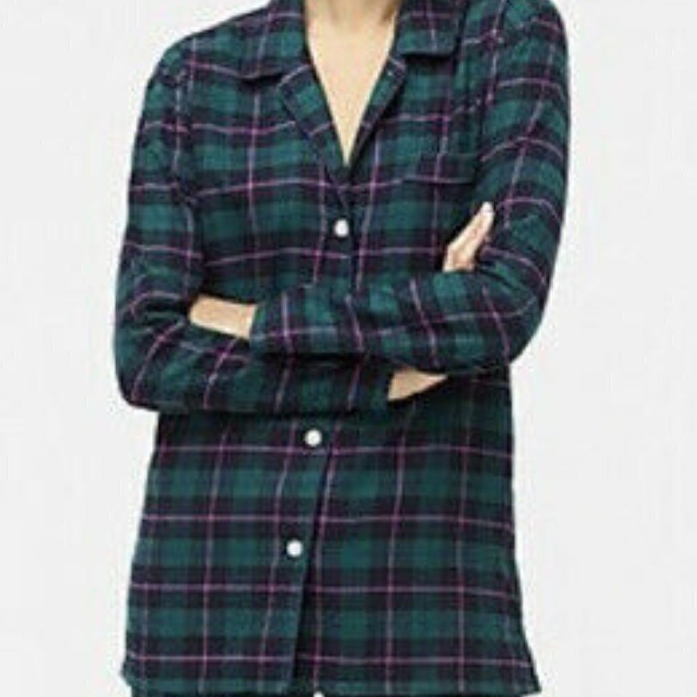 J.Crew plaid tartan flannel sleep shirt